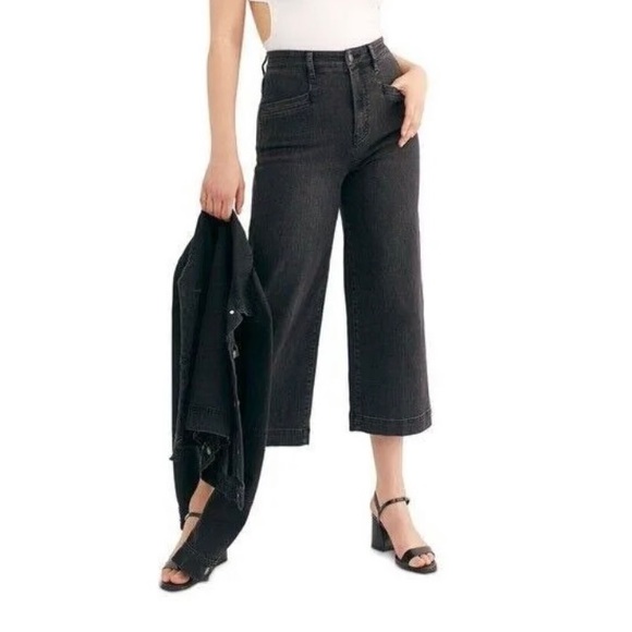 We the Free CRVY Lace Up Crop Wide Leg Jeans - Picture 1 of 8